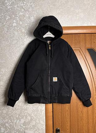 Carhartt  active jacket wip vintage thinsulate insulated black hooded canvas jacket