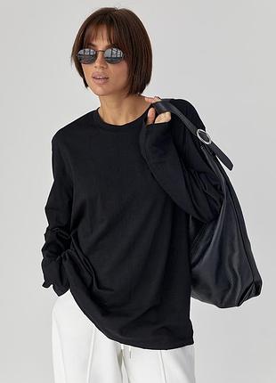 Однотонний базовий лонг oversize - чорний цвет, one size (є розміри)