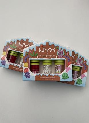 Nyx professional makeup lip oil trio набір з блисків / олій для губ