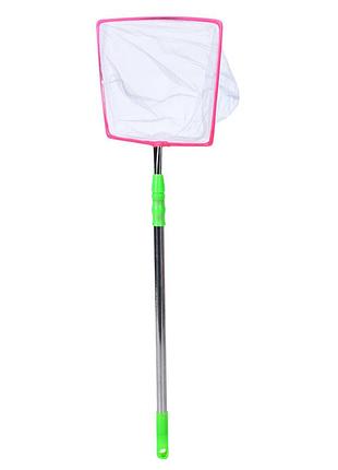 Сачок для бабочек ms 4388(green-pink) телескопическая ручка 46-69 см | maxisvit