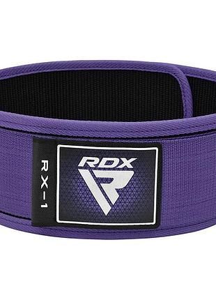 Пояс для тяжелой атлетики rdx rx1 weight lifting belt purple xs
