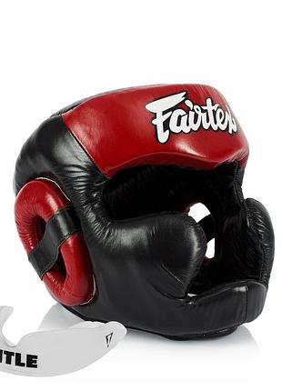 Боксерский шлем fairtex hg13 black/red xl