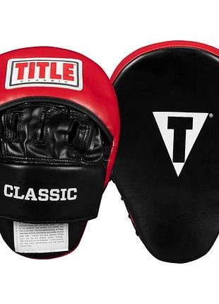 Лапы боксерские title classic charge punch mitts black/red
