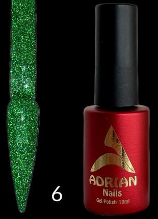 Світловидбиваючий неоновий гель лаки adrian nails 10мл - №6