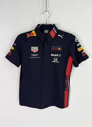Puma red bull racing f1 polo shirt aston martin mobile 1 honda polo shirt kids m(9/10 years) size