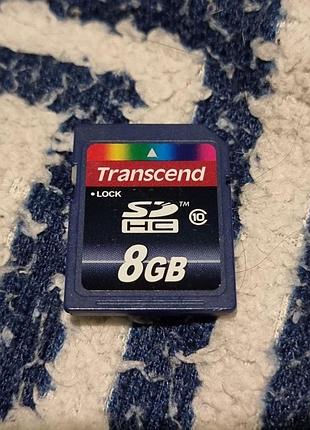 Карта памяти 8 гб transcend 20.8/22.9 sd sdhc 10 класс korea корея