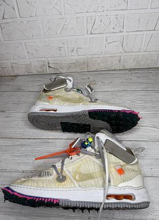Крутые модные кроссовки nike air force 1 mid off-white white оригинал 5