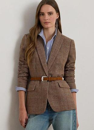 Трендовый кашемир твидовый пиджак гусиная лапка 90% wool 10% cashmere