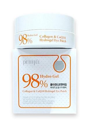 Патчи под глаза petitfee 98% hydro gel collagen & co q10 eye patch