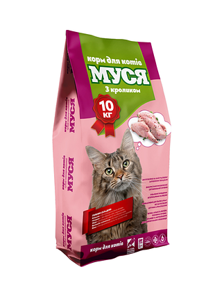 Корм для котів муся кролик 10кг