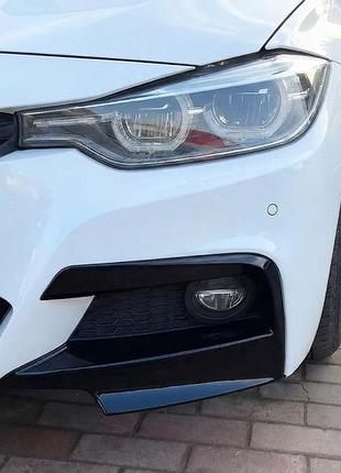 Угловые накладки на передний бампер (для m-sport, abs) для bmw 3 серия f30/f31 2012-2019 гг