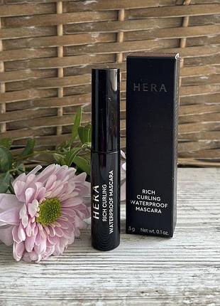 Корейська туш hera  rich curling waterproof mascara 3 г