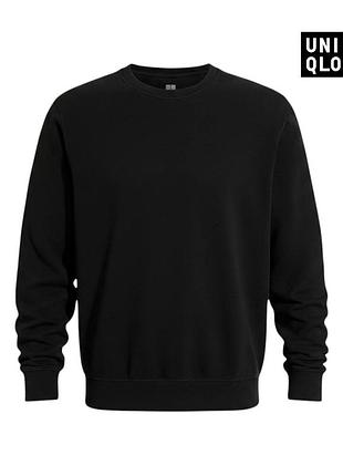 Оригинальный мужской свитшот uniqlo размер s черный котоновый свитшот юникло гольф мужская кофта водолазка свитшот реглан свитер батник толстовка а1
