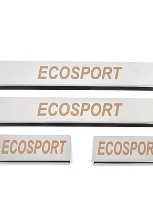 Накладки на пороги carmos (4 шт, нерж) для ford ecosport 2013-2022 рр
