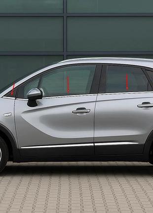 Нижні молдинги стекол (8 шт., нерж.) omsaline - італійська нержавійка для opel crossland x 2017-2024 рр