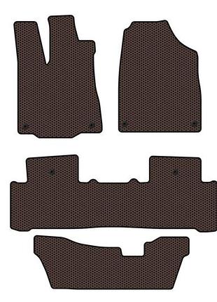 Гумові килимки carsuit (3 ряди, коричневий) для acura mdx 2013-2020 рр