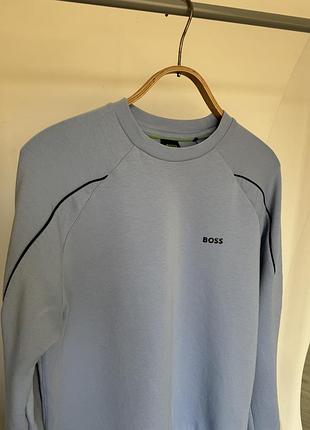 Оригінальний світшот boss salbo 1 light blue (колекція 2024) | ідеал