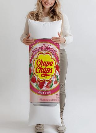 Дакимакура, напиток chupa chups strawberry&cream, газированный, ж/б, 345мл, (подушка обнимашка) 150*50 см