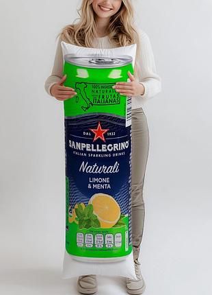 Дакимакура, напиток sanpellegrino limone menta «лимонад» ж/б, 330мл, (подушка обнимашка) 150*50 см