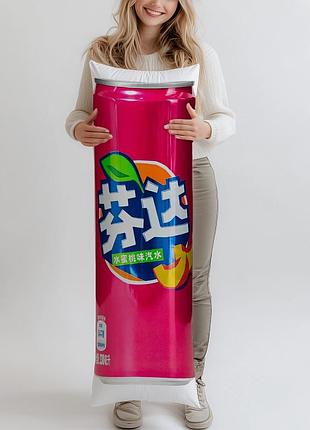Дакимакура, напиток fanta peach, 330мл, (подушка обнимашка) 150*50 см