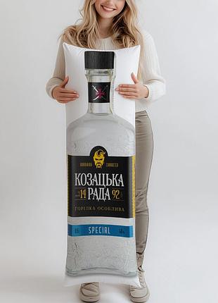 Дакимакура, водка «казацкая рада special» особая, 0,5л, (подушка обнимашка) 180*60 см