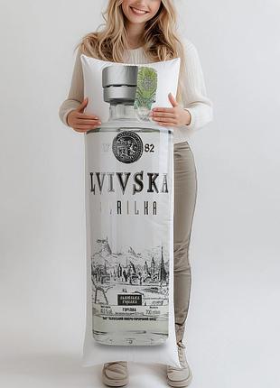 Дакимакура, водка lvivska gorilka «львовская водка», 0,7л, (подушка обнимашка) 100*33 см