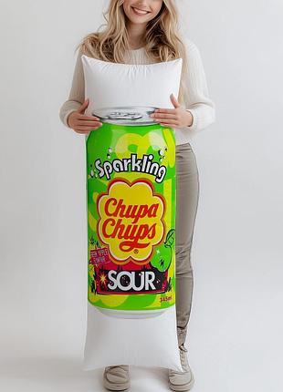 Дакимакура, напиток chupa chups sour green apple газированный, 0,345л, (подушка обнимашка) 150*50 см
