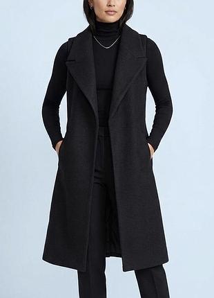 Чорний вовняний жилет пальто zara розмір м