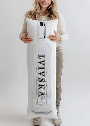 Дакимакура, водка lvivska gorilka «серебристая», 0,7л, (подушка обнимашка) 100*33 см