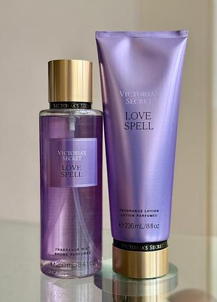 Набір спрей / міст та лосьйон victoria's secret love spell