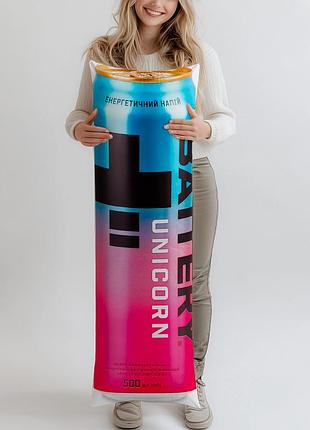 Дакімакура, напій енергетичний, battery unicorn (подушка обіймашка) 120*40 см 150, 50*150, 50