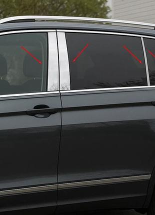 Накладки на дверные стойки из нержавеющей стали (10 шт.) для volkswagen tiguan 2016-2023 гг