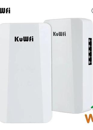 2 шт. комплект оборудования kuwfi b401 уличный беспроводной мост (bridge) для интернета на расстояние до 2 км