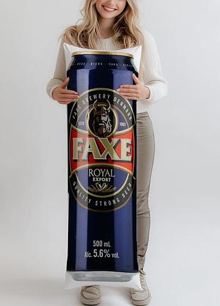 Дакимакура, пиво, faxe royal, светлое фильтрованное (подушка обнимашка) 120*40 см 150, 50*150, 50