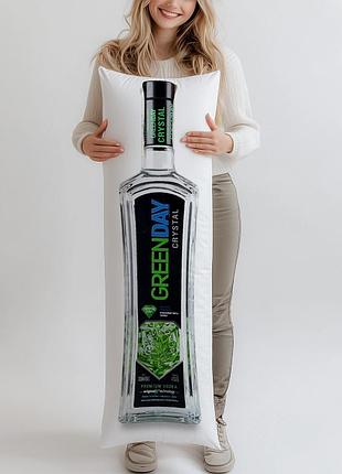 Дакимакура, водка green day crystal 40%, 0,7л, (подушка обнимашка) 150*50 см