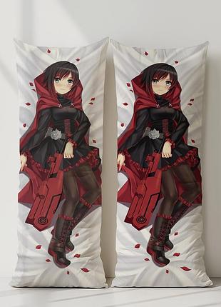 Руби роуз рвби (rwby) дакимакура, подушка обнимашка ростовая 180*60 см
