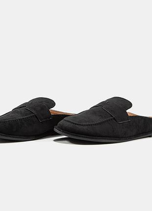 Замшеві чорні жіночі мюлі mule black