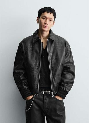 Куртка zara 19541 еко шкіра black