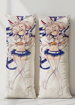 Аянами azur lane дакимакура, подушка обнимашка ростовая 180*60 см