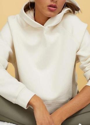 Худі жіноче zara білий утеплений вільний m/l
