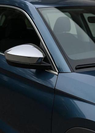 Накладки на зеркала (2 шт, нержавейка) carmos для skoda kodiaq 2016-2023 гг