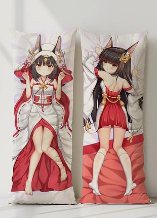 Нагато azur lane дакимакура, подушка обнимашка ростовая 150*50 см