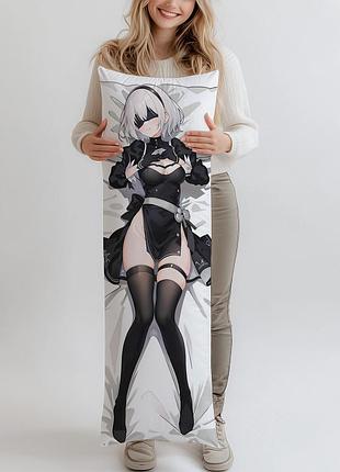 Дакимакура nier automata 2b, (подушка обнимашка) 150*50 см
