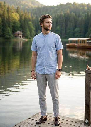 Сорочка чоловіча з коротким рукавом від бренду h&m розмір s