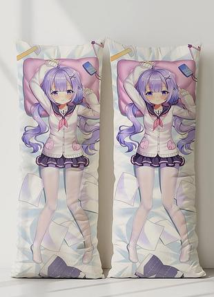 Юникорн azur lane дакимакура, подушка обнимашка ростовая 150*50 см