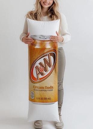 Дакимакура, напиток безалкогольный a & w cream soda сильногазированный, 0,355л ж/б, (подушка обнимашка) 150*50