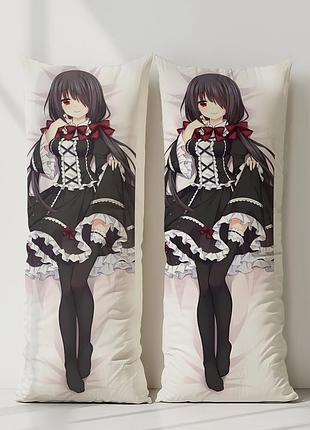Токисаки куруми date a live nightmare дакимакура, подушка обнимашка ростовая 180*60 см
