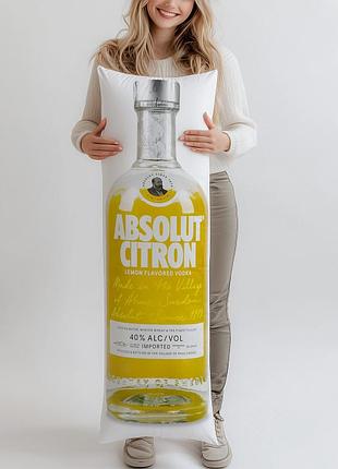 Дакимакура, водка absolut citron, 0,7л, (подушка обнимашка) 100*33 см