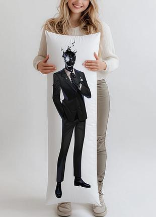 Дакимакура black suit blue archive подушка 150*50 см