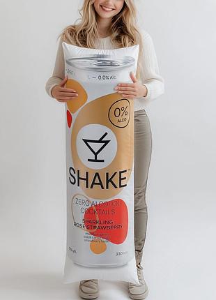 Дакимакура, напиток сокосодержащий shake sparkling strawberry сильногазированный ж/б, 330мл, (подушка